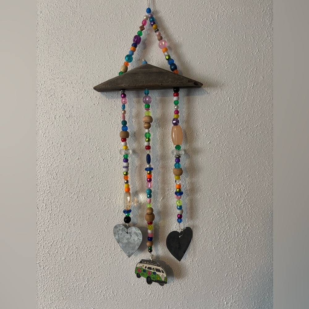 Colorful Beaded Hanging Decor Oregon Hearts
